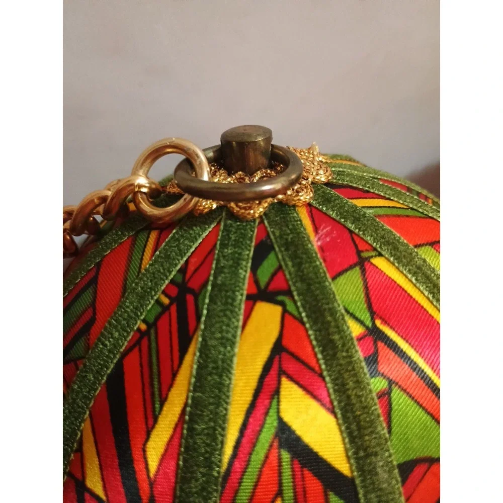 Pair Of Large Silk Thread Velveteen Ball Ornaments 5